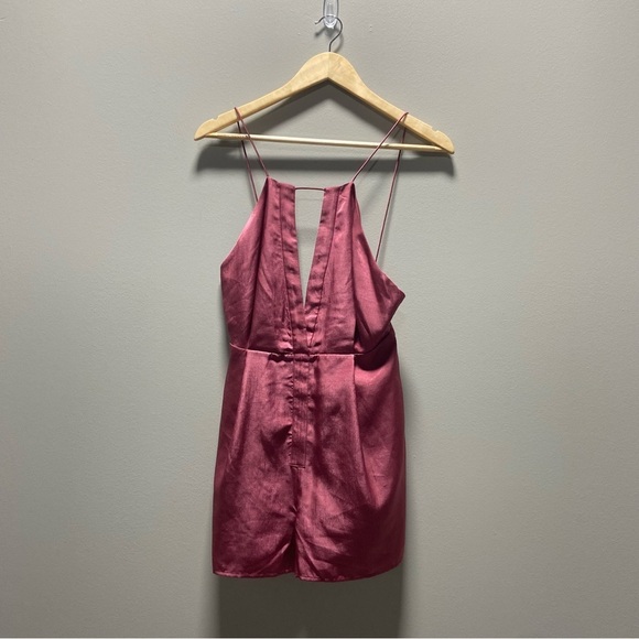 Finders Pink Satin Kahlo Playsuit Romper NWT - Picture 1 of 11